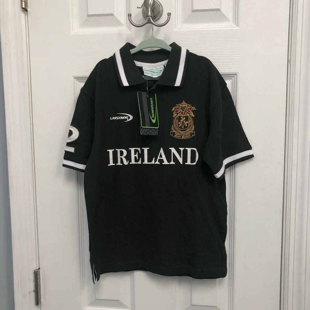 Lansdowne Ireland Rugby Polo Shirt Boys Kids 5/6 Short Sleeve Embroidered NWT